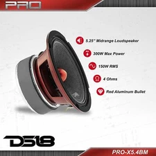 DS18 PRO-X5.4BM 5.25″ Midrange Bullet Speaker 300 Watt 4-Ohm Pro Midbass Car Mid