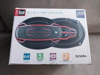 NEW - DUAL ELECTRONICS DLS694 6'' X 9'' 4-WAY 200-WATT CAR AUDIO SPEAKERS