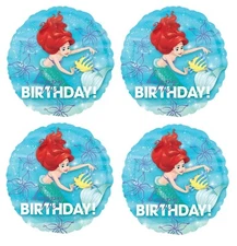 4x 18" Little Mermaid Princess Ariel Foil Mylar Balloon Party Decoration