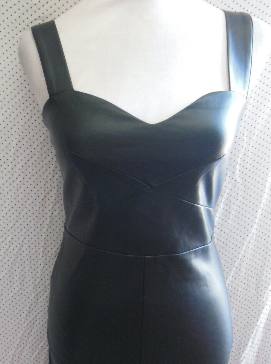 french connection crolenda faux leather dress French Connection Women's Crolenda Cut Out Dress, Black, 12