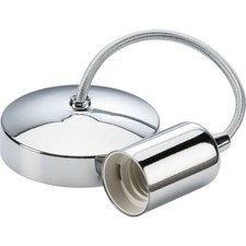 Image of Knightsbridge 6" E27 Contemporary Pendant Set - Polished Chrome - 8270PC