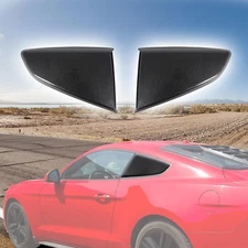 For 2015-2021 Ford Mustang Carbon Fiber Finish Rear Window Quarter Louver Covers