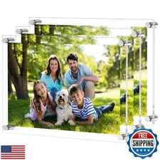 NIUBEE 12x16 and 11x17 Clear Acrylic Wall Mount Picture Frames, A3 Size Float