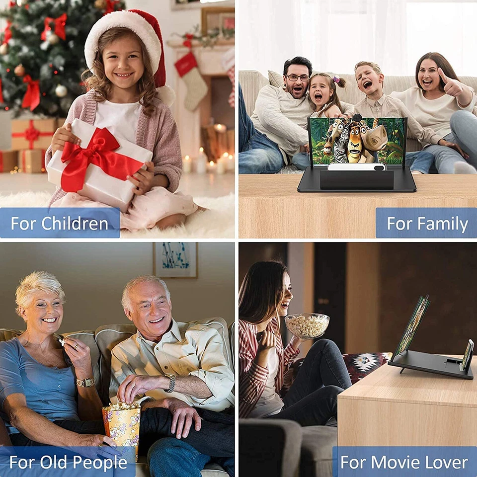 12" Smartphone Screen Magnifier 3D HD Video Mobile Phone Amplifier Stand Bracket - Image 4 of 4