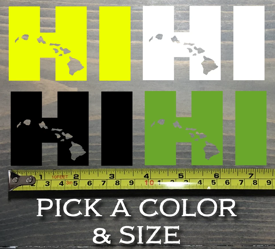 Hawaii Sticker Decal Hawaiian Islands Hibiscus Aloha Hi State Shaka Surf Turtle