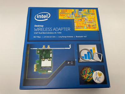 Intel Dual Band Wireless-AC 7260 for Desktop Network Adapter