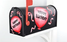 Mailbox Magnet Partial Cover Happy Birthday Balloons with Confetti Custom Color