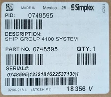 Simplex 0748595 For 4100 System Power Distribution Module - SAME DAY SHIPPING
