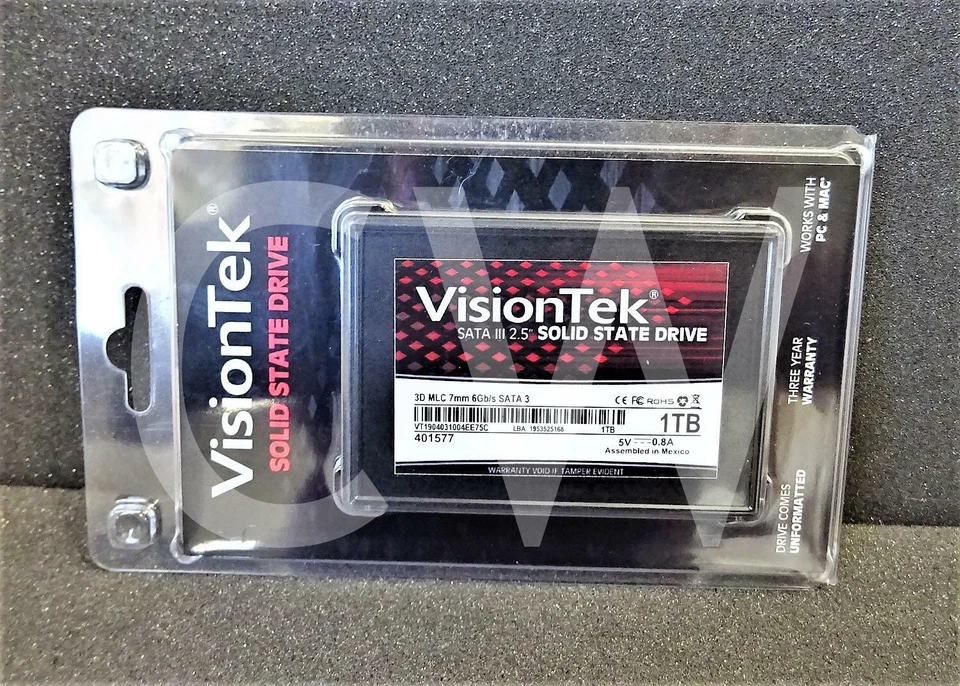 VisionTek 900981 1TB 3D MLC 7mm 6Gb/s 2.5" SATA III Solid State Drive - Image 2 of 2