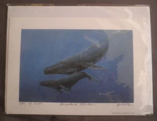 Ed Newbold 'Humpback Whales' Numbered Signed Ltd Edition Print Wildlife Wall Art
