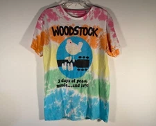 Liquid Blue "WoodstockMusic Festival" Tie Die Short Sleeve Shirt Men Size S