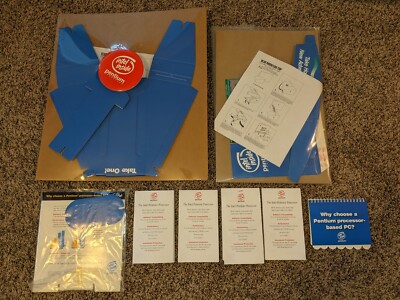 Rare 1995 Intel Pentium Merchandising Kit Blue #1 and Blue Selection Packet