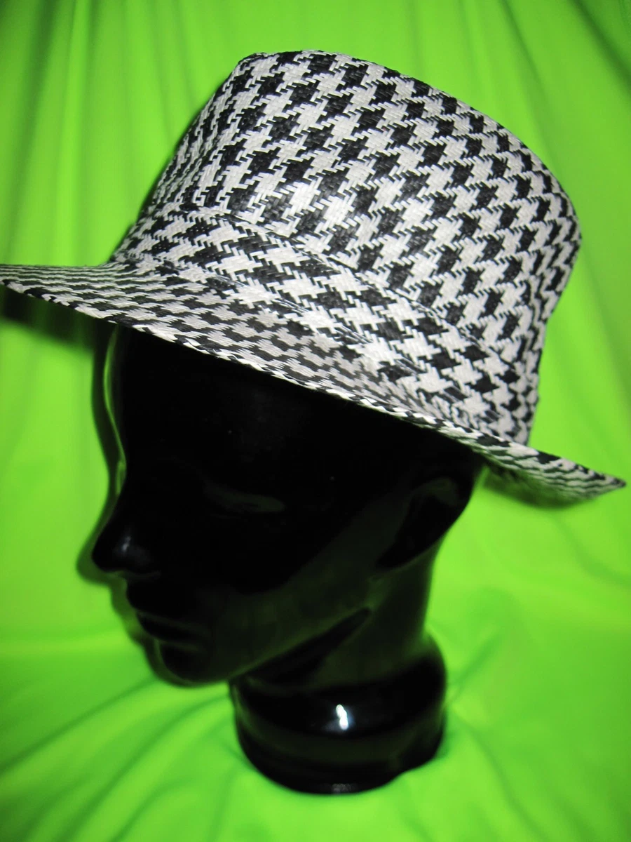 Houndstooth fedora hat cheap