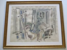 FINEST MICHA GADIEL PAINTING ISRAEL MODERNIST EXPRESSIONIST MASTERFUL ABSTRACT