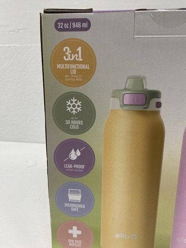 Ello Pop & Fill 32oz. 2-Pack Stainless Steel Water Bottle QuickFill - Picture 4 of 6