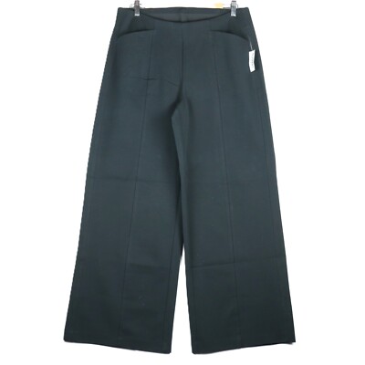 Old Navy Women's High-Rise Pixie Wide-Leg Pants L Black Stretch Waist 32W x 29L