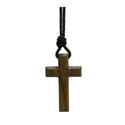 Natural Walnut Wood Cross Pendant Necklace for Men Women Gift Necklace Wooden...
