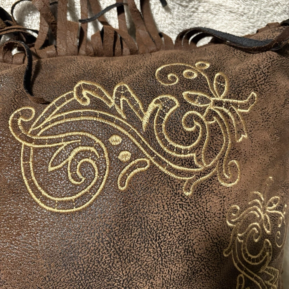 Carstens, Inc. Wrangler Embroidered Southwestern Fringe Throw Pillow, Brown - Image 2 of 4