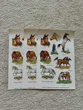 Vintage Horse Stickers 3 Sheets HTF
