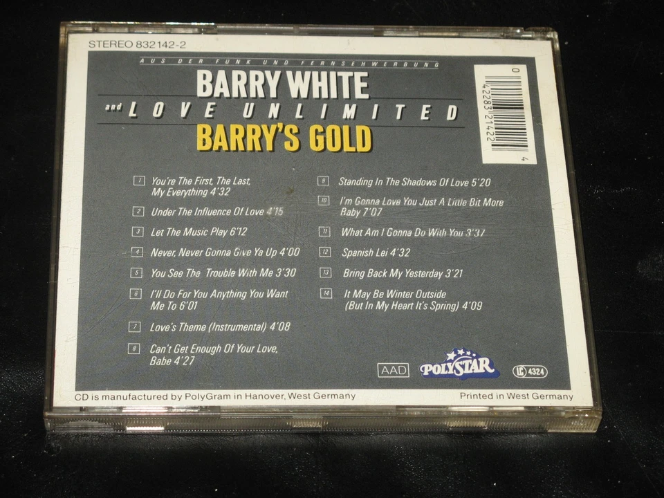 Barry White & Love Unlimited Barry's Gold CD, 1987, Best-Of - Bild 2 von 2