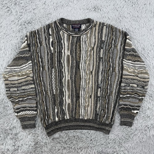 Roundtree & Yorke Sweater Men’s L 3D Textured Knit Vintage 90s Cosby Biggie - Picture 1 of 7