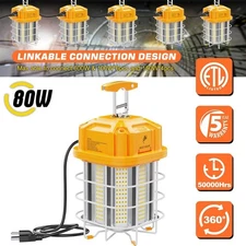 LED Temporary Work Light 80W Linkable Construction Jobsite Light 5000K 11,600LM