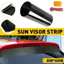 Sun Strip Visor Premium Vinyl Decal Windshield Banner Cast PVC Film Black 60"x8"