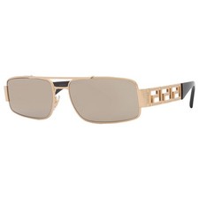 Versace Man Sunglasses VE2257 10025A 60mm Gold - Brown Mirror Gold Lens - NEW