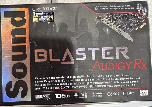 Creative Sound Blaster Audigy RX 7.1 PCIe Computer PC Audio Card Headphone Amp .