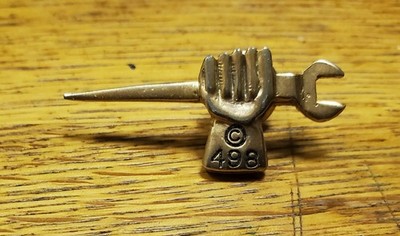Vintage Iron Workers Union Local 498 Rockford IL Lapel Pin Spud Wrench