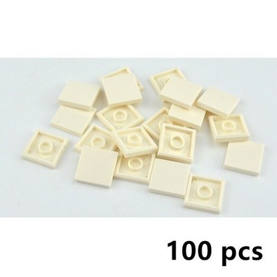 100pcs Ceramic Flat Smooth Tile 2x2 3068 Building Blocks Bricks Toy DIY Tiles
