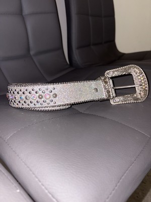b.b.Simon embossed leather and Swarovski crystals belt NWT size large Textured 42 Size Belts for Women for sale | eBay main image 4