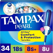 Tampax Pearl Tampons Multipack, with LeakGuard Braid, Super/Super Plus/Ultra Abs