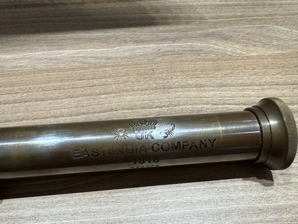 Vintage East India Company 1818 Style Brass Telescope - Nautical Collector's Pie - Image 3 of 4