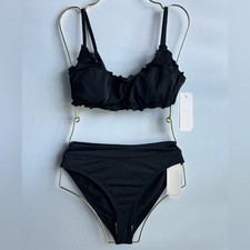 Salt Cove Juniors' Ruffle-Trim Bralette Bikini Top Bottoms Size Small