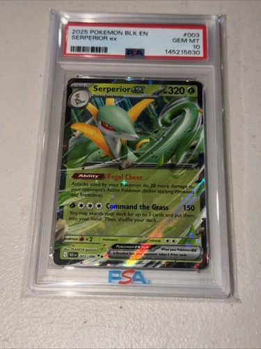 2025 POKEMON BLK EN-BLACK BOLT #003 SERPERIOR EX PSA 10