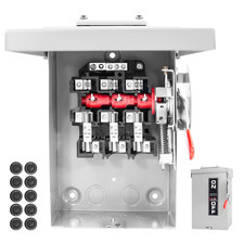 30Amp Heavy Duty Fusible Safety Switch,3-Pole AC Disconnect Switch Box 240V,Grou