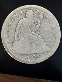 1872 Seated Liberty Silver Dollar Pre Morgan US Coin