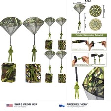 6 Pcs Camo Parachute Hand Throwing Toys 16.9 in Diameter Kids Outdoor Game