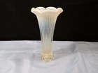 Fenton French Opalescent Glass Ribbed Fluted Vase 6 1/2" Tall