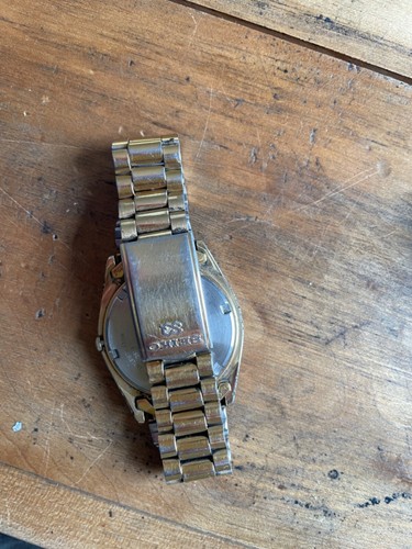 Men's SEIKO Gold Tone Watch 5H23-8020 A4 New Battery Quartz Movement - Picture 2 of 3
