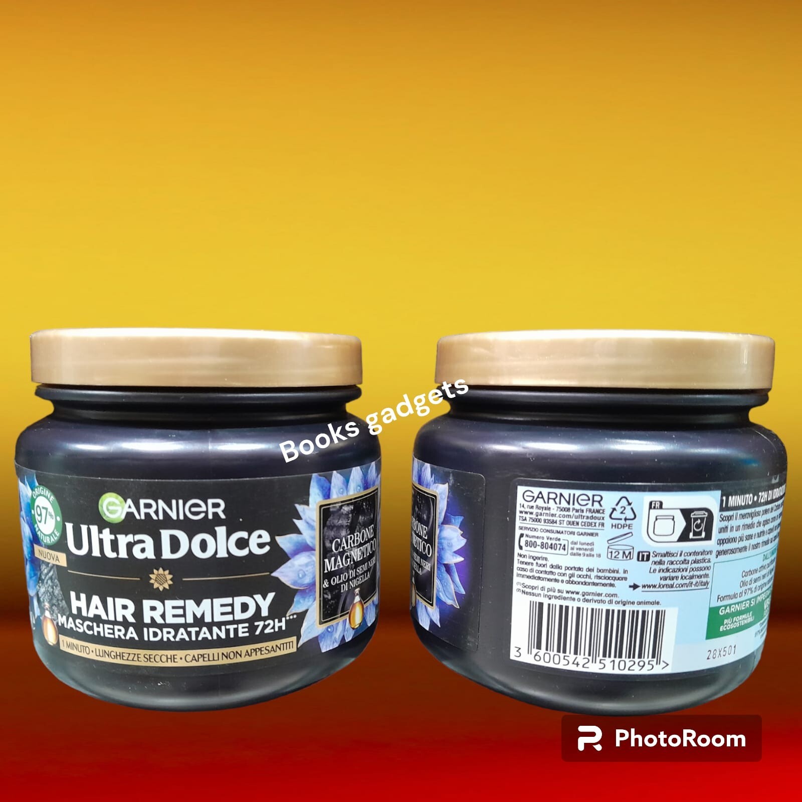 2 Barattoli Garnier Ultra Dolce Hair Remedy Maschera Capelli Idratante Carbone