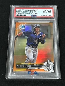 2017 Bowman Chrome Draft Fernando Tatis Jr RC Orange Refractor /25 PSA 10🔥🔥🔥