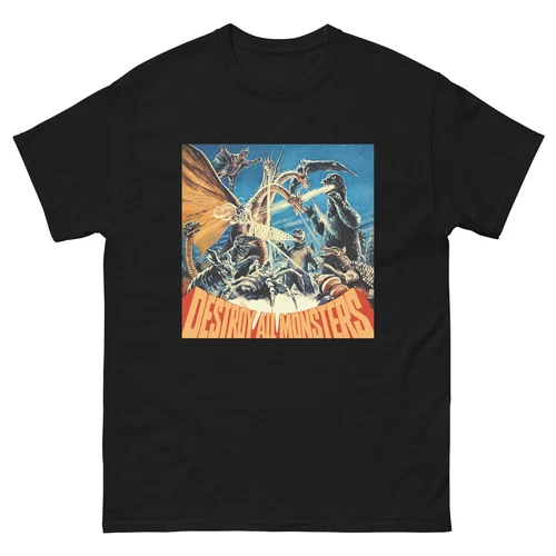Destroy All Monsters (1968) Godzilla Kaiju T-Shirt Fan Geschenk - Bild 1 von 3