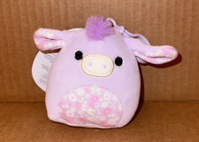 Squishmallow 3.5" Delzi Donkey Easter Clip Plush NEW