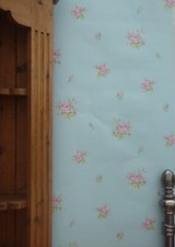 Shabby Chic Design Studio - Chintz Rose Sky Blue Wallpaper Rosebud Chintz 268033