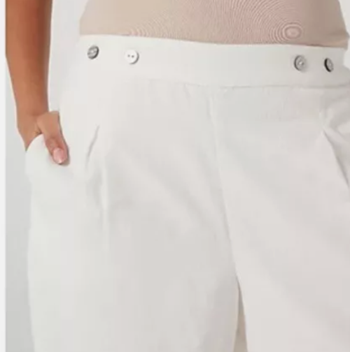 Monzón Marfil Lino Mezcla Lino Marinero Front Pantalón Corto Nuevo Talla Mediana QVC bxd