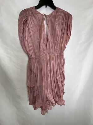 ASOS DESIGN plunge pleated skater dress dusty pink NWT US sz 8 ASOS DESIGN plunge pleated skater dress dusty pink NWT US sz 8