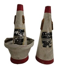 PAIR OF VINTAGE HUMES BERG STONE-LINED STRAIGHT TRUMPET MUTES