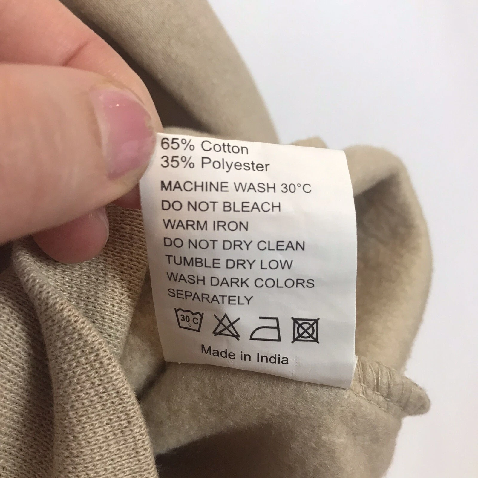 OFF WHITE Felpa con cappuccio donna panna I Love Barcelona Spain taglia M media